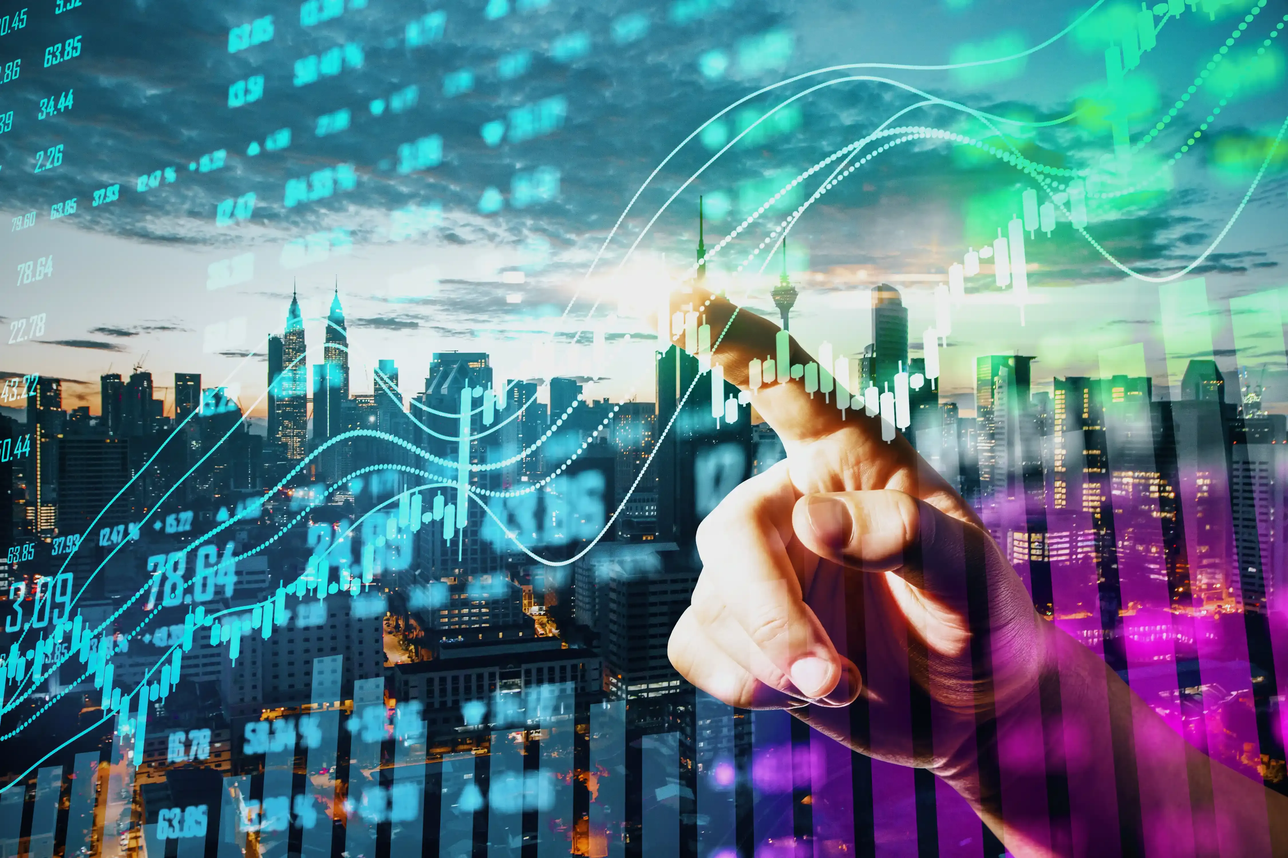 Image of a hand looking at charts