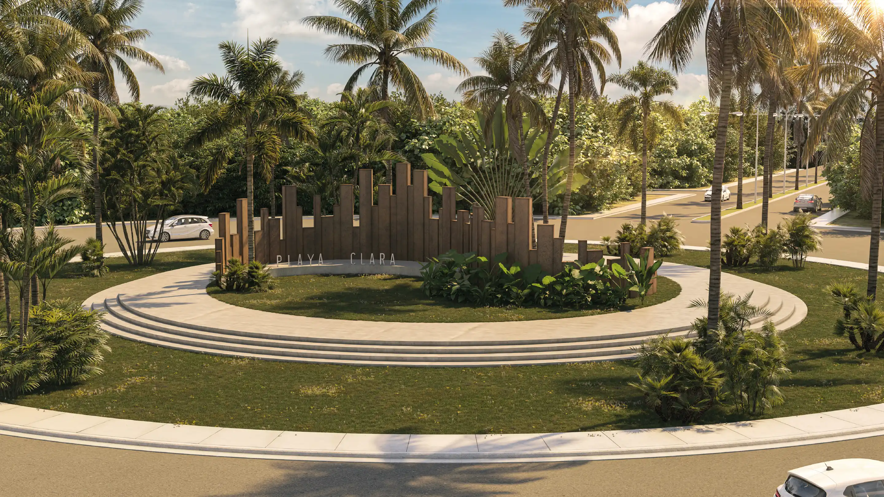 Imagen de un render de playa clara