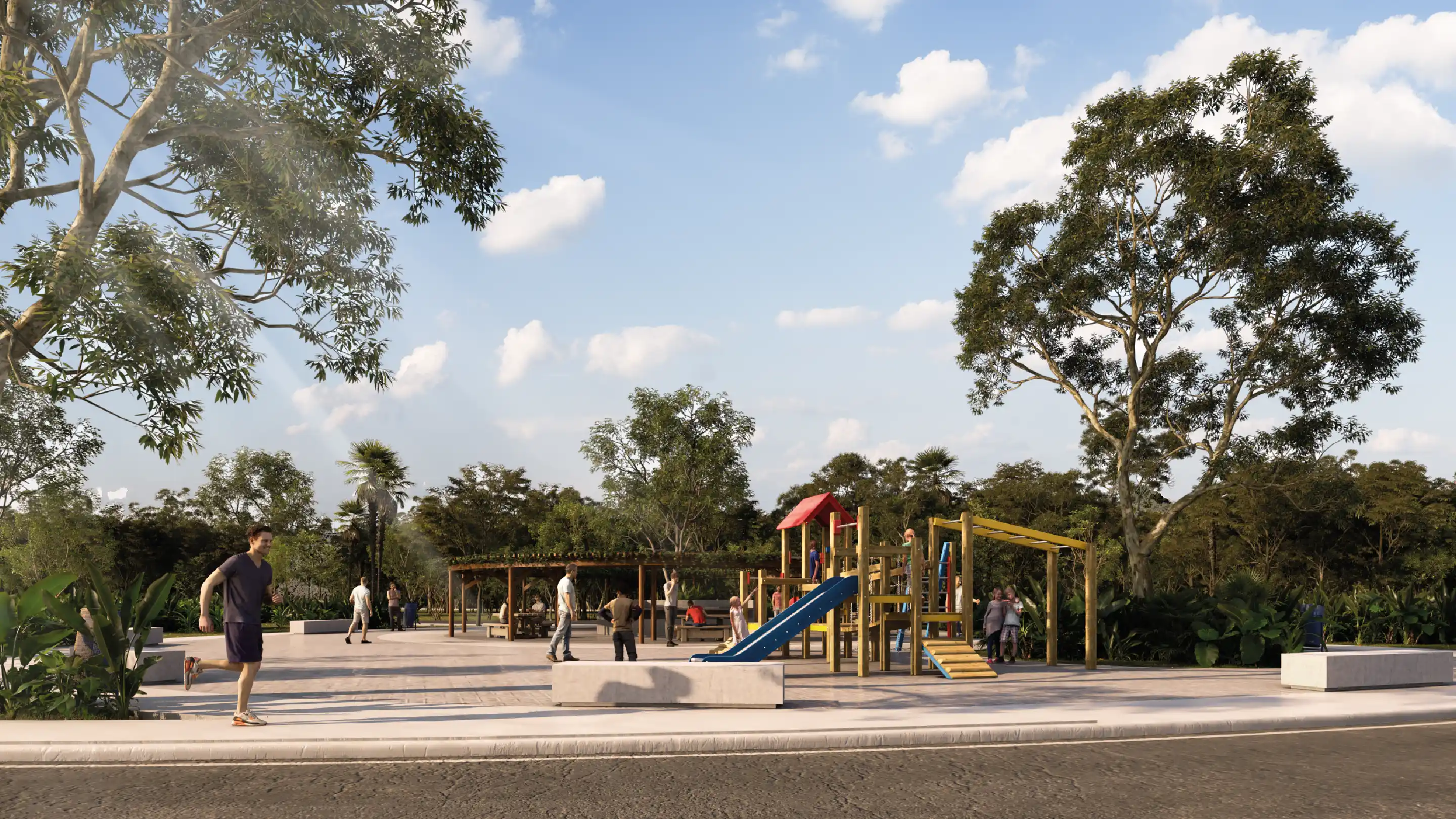 Imagen de un render de playa clara