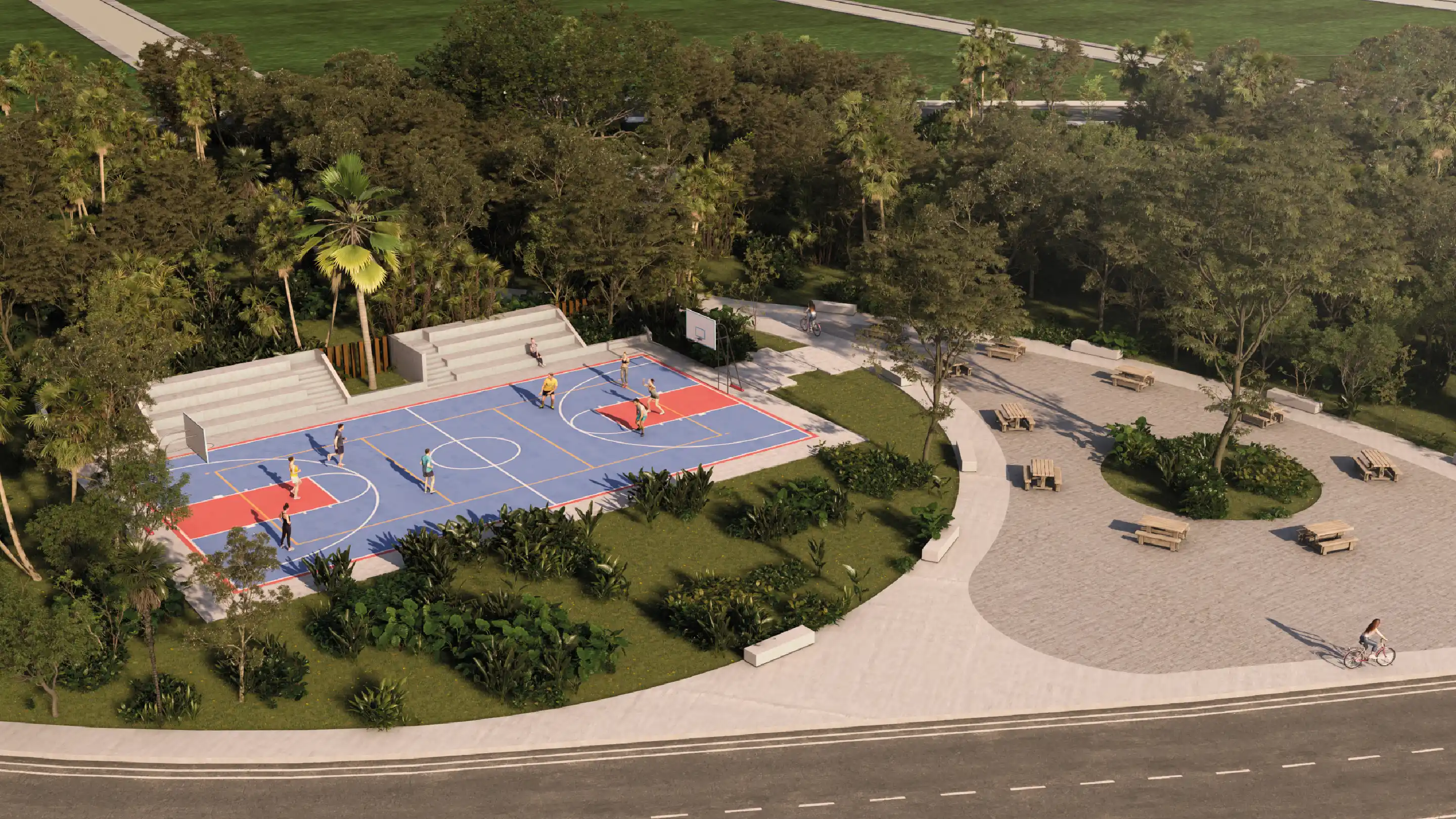 Imagen de un render de playa clara