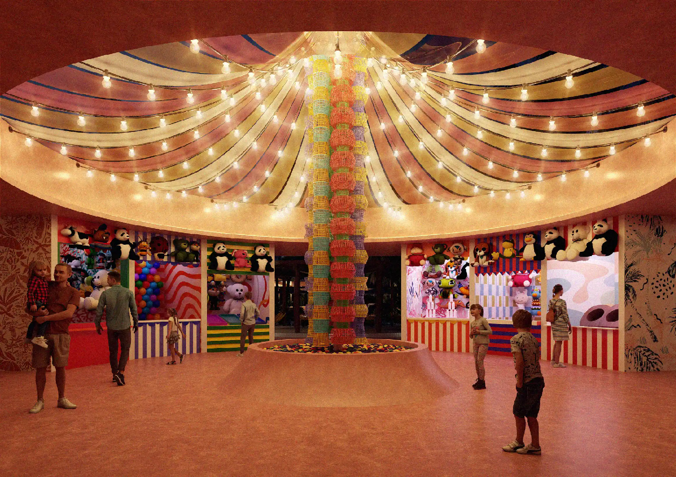 Imagen de render de como es la feria de playar